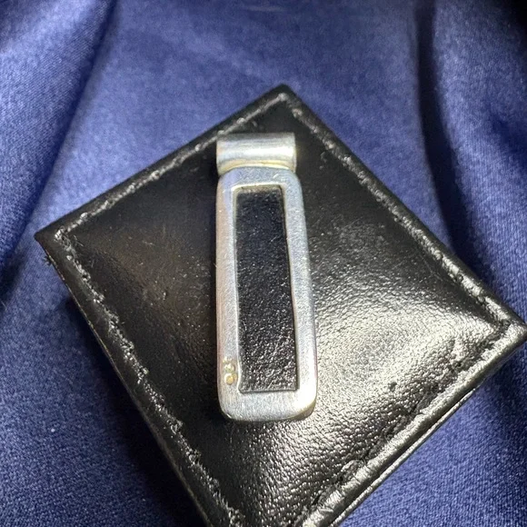 Pendant*Dichroic Glass 925 Solid Sterling Silver Setting Colorful Bar - Picture 6 of 11